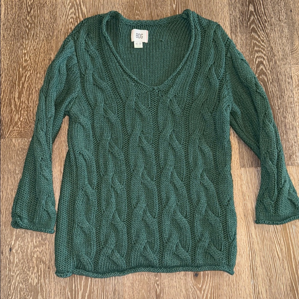 BDG Green Oversized Knit Sweater